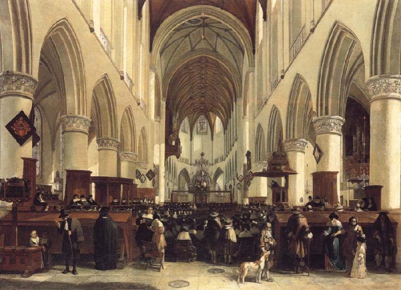 BLEKER, Gerrit Claesz THe Interior of the Grote Kerk,Haarlem oil painting picture